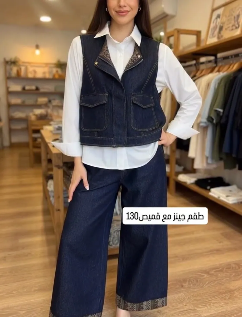 طقم جينز مع قميص